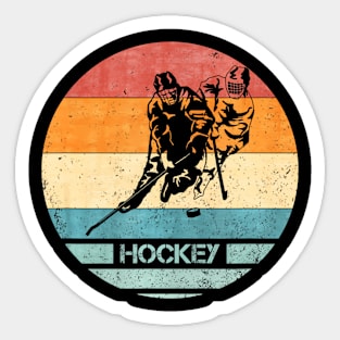 Hockey Player Team Coach Silhouette Sunset Sticker